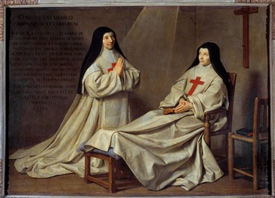 Jansenismo: "Retrato de la Madre Catherine Agnes Arnauld (1593-1671) y la Hermana Catherine de Sainte Suzanne Champaigne (1636-1686), hija del artista" Madre Catherine-Agnes de Saint-Paul llamada Agnes Arnauld fue la abadesa de la abadía de Port Roya de Philippe de Champaigne