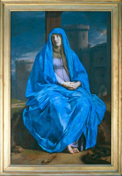 La Vierge de douleur au pied de la croix - Virgen de luto con la cruz a sus pies ... de Philippe de Champaigne