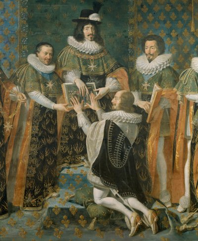 Luis XIII recibe al Duque de Longueville en la Orden del Espíritu Santo de Philippe de Champaigne