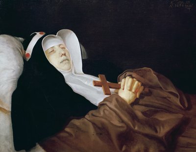 La Orden Religiosa de Santa Brígida en su Lecho de Muerte, 1634 de Philippe de Champaigne