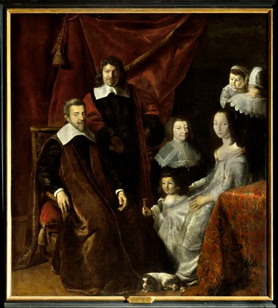 La familia de Henri Louis Habert de Montmort (1600-1679), a la derecha, Henriette-Marie de Buade de Frontenac (fallecida en 1676). Pintura de Philippe de Champaigne (1602-1674). Óleo sobre lienzo de Philippe de Champaigne