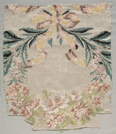 Fragmento de seda, parte del panel llamado "Le panier fleuri" de Philippe de Lasalle