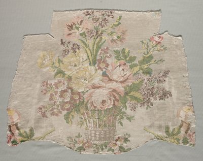 Fragmento de seda, parte del panel llamado Le panier fleuri, 1770 de Philippe de Lasalle