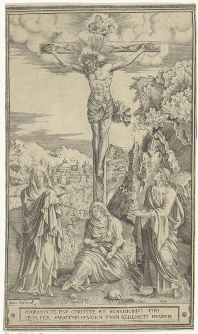 Cristo en la cruz flanqueado por María y Juan de Philippe de Soye
