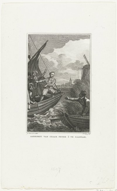 Llegada del Zar Pedro el Grande a Zaandam, 1697 de Philippus Velijn