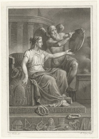 Representación simbólica en el 50 aniversario de Felix Meritis, 1827 de Philippus Velijn