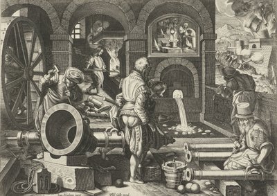 taller de artillería Nuevos inventos y descubrimientos (título de la serie) Nova Reperta (título de la serie) de Philips Galle (attributed to workshop of)
