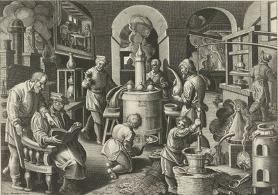 Destilación Nuevos inventos y descubrimientos (título de la serie) Nova Reperta (título de la serie) de Philips Galle (attributed to workshop of)