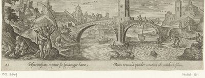 Hegelsport Jacht en visvangst (título de la serie) Tipos de caza, pesca y caza (título de la serie) de Philips Galle (attributed to workshop of)