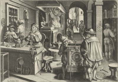 relojeros Nuevos inventos y descubrimientos (título de la serie) Nova Reperta (título de la serie) de Philips Galle (attributed to workshop of)