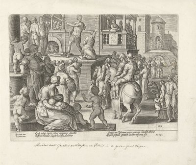 Decapitación de Santiago el Mayor Hechos de los Apóstoles (título de la serie) Acta Apostolorum (título de la serie) de Philips Galle (possibly)