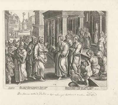 Pablo discute con el hechicero Elimas Hechos de los Apóstoles (título de la serie) Acta Apostolorum (título de la serie) de Philips Galle (possibly)
