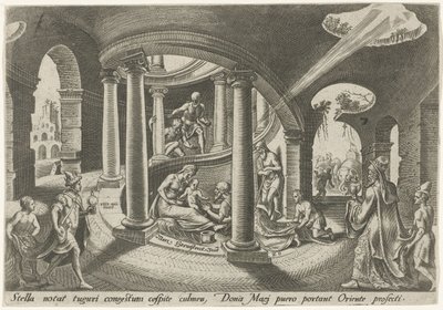 Adoración de los Reyes Los días de la perdición del pueblo judío (título de la serie) de Philips Galle