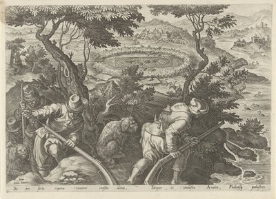 Eendenjacht Jachttaferelen (título de la serie) En el que todo tipo de caza, caza de aves y pesca (título de la serie) de Philips Galle