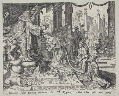 Ester coronada por Asuero de Philips Galle