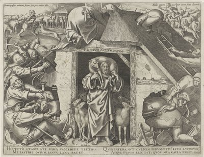 Parábola de Cristo como el Buen Pastor de Philips Galle