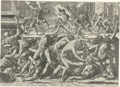 lucha de gladiadores de Philips Galle