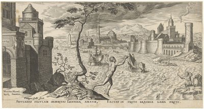 Héroe a Leander de Philips Galle