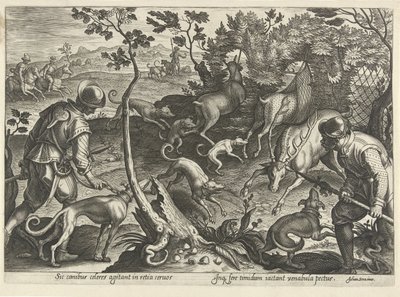 Hertenjacht conoció a Vallen Jachttaferelen (título de la serie) En el que todo tipo de caza, caza de aves y pesca (título de la serie) de Philips Galle