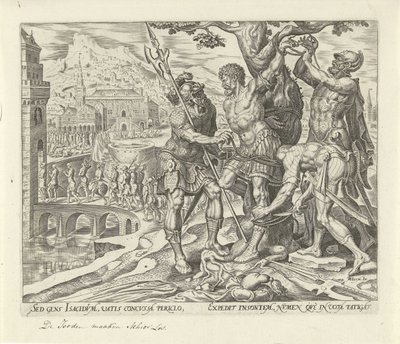Los israelitas soltaron a Ajior Historia de Judit y Holofernes (título de la serie) de Philips Galle