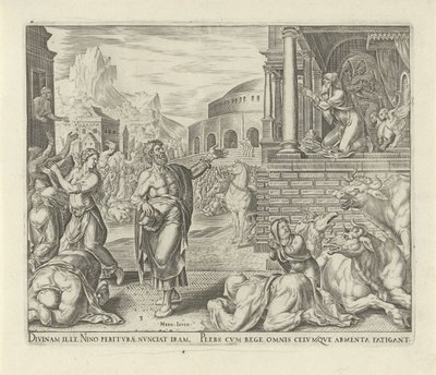 Jonás predice la caída de Nínive Historia de Jonás (título de la serie) de Philips Galle