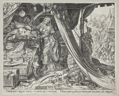 Judith decapitando a Holofernes de Philips Galle