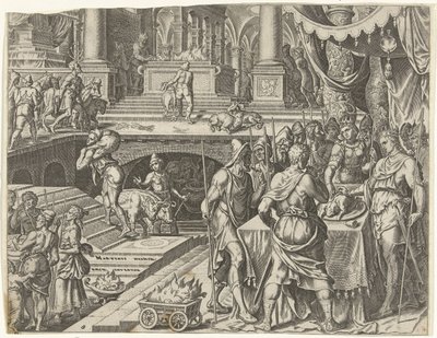 El rey Josías celebra la Pascua Historia del rey Josías (título de la serie) de Philips Galle