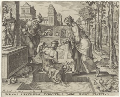 Los ancianos intentan seducir a Susanna
Historia de Susana (título de la serie) de Philips Galle