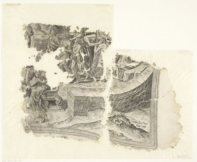 Esquina inferior derecha de una impresión de la escena de Cebes Tabula Cebetis Carta Vitae (título original) de Philips Galle