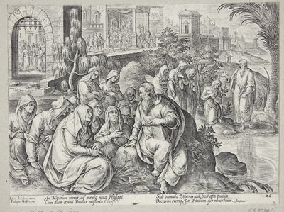 San Pablo hablando con las mujeres de Filipos de Philips Galle