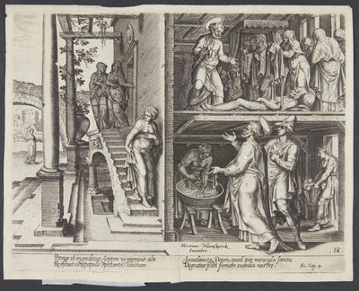 San Pedro resucitando a Tabita en Joppe de Philips Galle