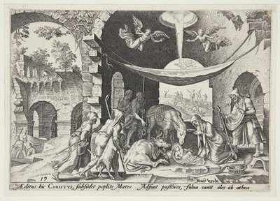 La adoración de los pastores de Philips Galle