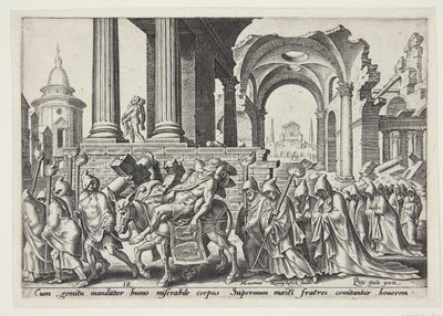 El entierro de Sansón de Philips Galle