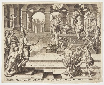 La matanza de los sacerdotes de Samaria de Philips Galle