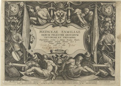 Titelprent van de series of the Medici Family Familiegeschiedenis van het geld De