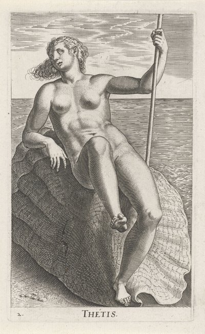 aguanimf tetis Thetis (título sobre el objeto) Stroom- en waternimfen (título de la serie) pezones oceanítidos y potamidum (título de la serie) de Philips Galle