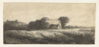 Paisaje con un pescador en un bote de Philips Koninck (attributed to)