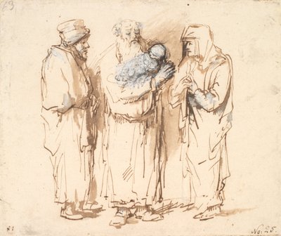 Joaquín con el niño Jesús, Ana y una tercera figura de Philips Koninck