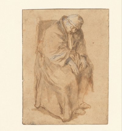 Joost van den Vondel, durmiendo en una silla de Philips Koninck