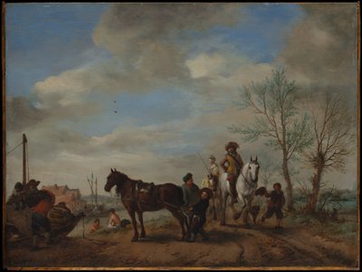 Un hombre y una mujer a caballo de Philips Wouwerman