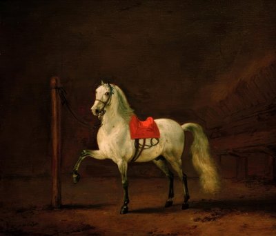 Un Caballo Blanco en el Establo de Philips Wouwerman