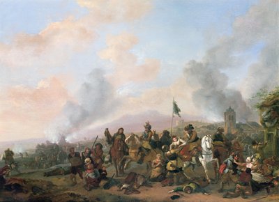 El saqueo de una aldea de Philips Wouwerman