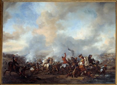 Gran combate de jinetes e infantes (siglo XVII) de Philips Wouwermans or Wouwerman