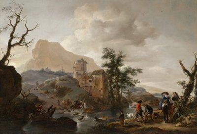 Caza de Ciervos en un Río de Philips Wouwerman