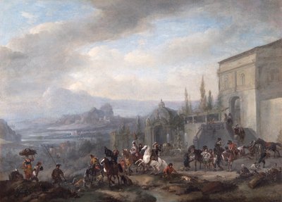 The Departure Of A Hawking Party, después de c.1650 (óleo sobre lienzo) de Philips Wouwermans or Wouwerman
