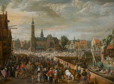 Vista del Grote Markt en Lier, principios del siglo XVII de Philips de Momper the Elder