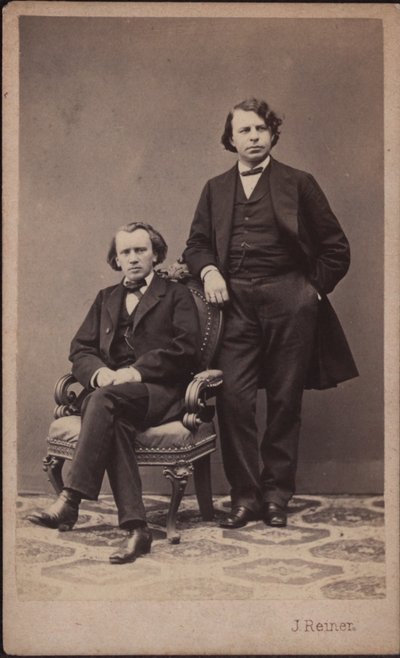 Johannes Brahms 1833-1897 y Josef Joachim 1831-1907, 1867 de Photo studio J. Reiner.