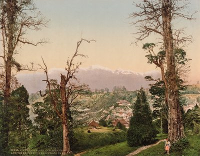 Darjeeling. Kinchinjunga y las nieves de Beechwood Park de Photoglob Co. (Zurich, active c. 1890 1910)