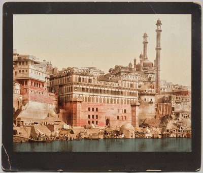 India. Benarés. Mezquita de Aurangzeb, según una foto del Dr. Kurt Boeck de Photoglob Co. (Zurich, active c. 1890 1910)