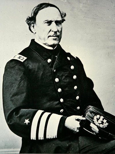 Retrato de David Glasgow Farragut (1801-1870); capturó Nueva Orleans en 1862 y la Bahía de Mobile de Photographer American